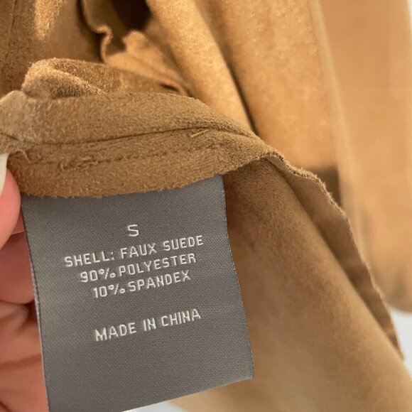 Bagatelle Brown Tan Suede Cropped Lightweight Jacket - Picture 5 of 6